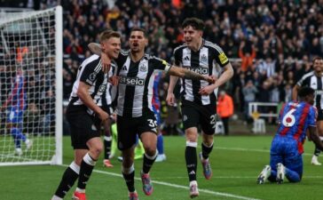 Newcastle naik ke kedudukan ketiga pasca hancurkan Crystal Palace 5-0